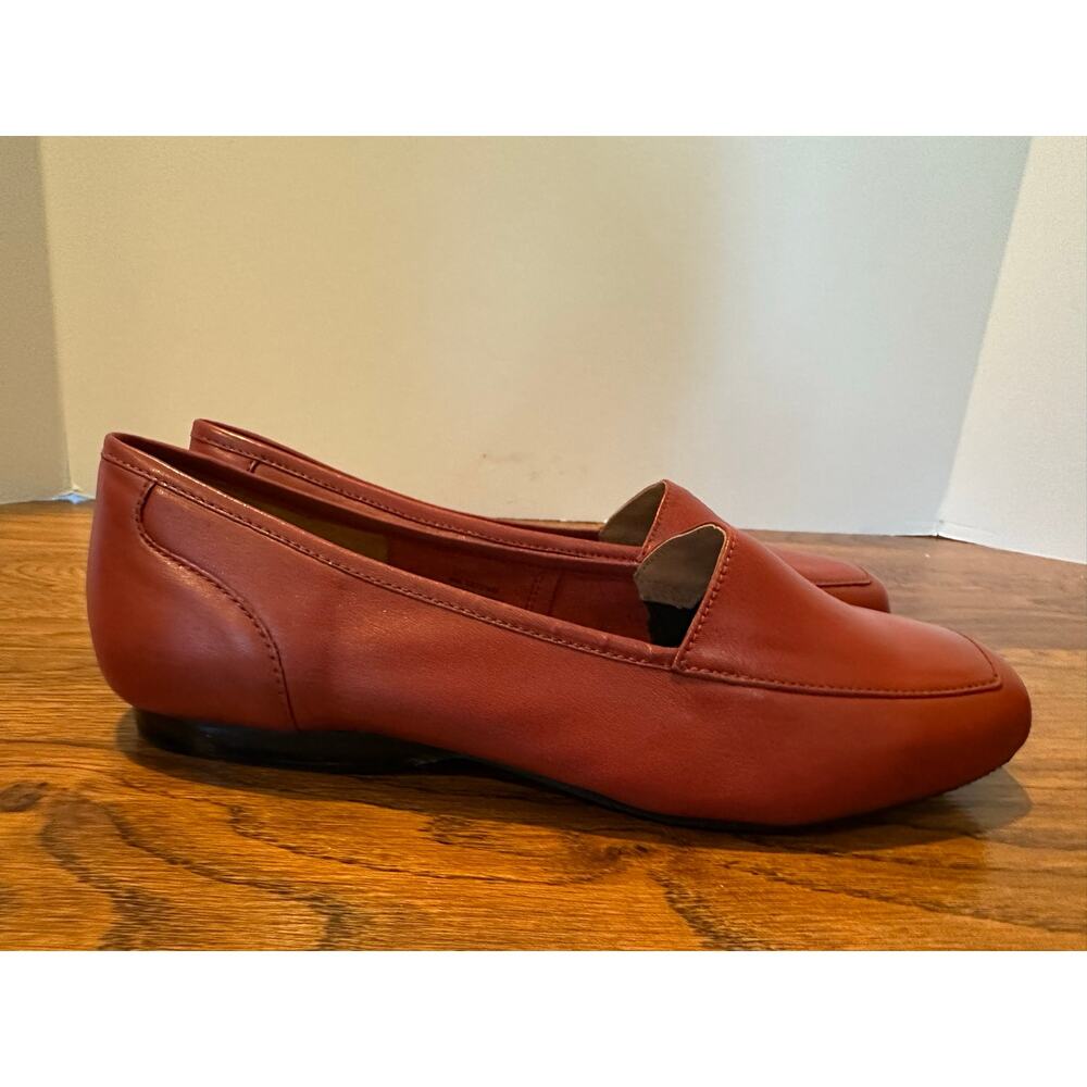 Array Freedom Square Toe Leather Loafers Red Size… - image 2